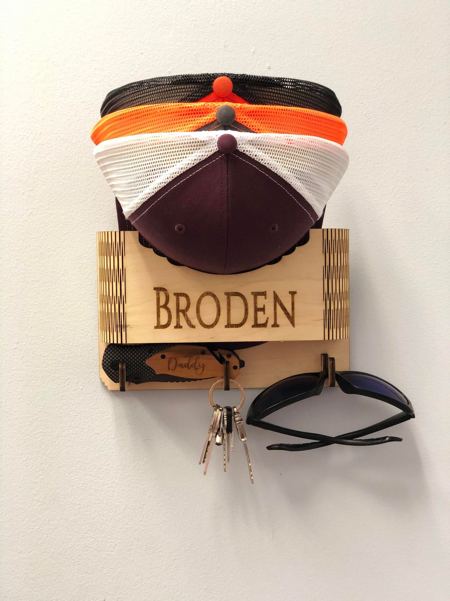 Personalized Hat Rack with Hooks